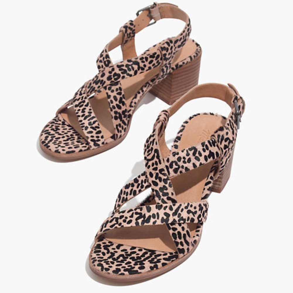 Madewell Alyssa Heel Sandal Spotted Calf Hair 8.5